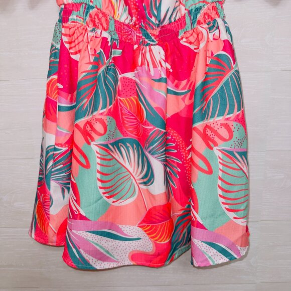 Fantastic Fawn Women's Size Medium Floral Print Puff Sleeve Mini Dress - Picture 6 of 8